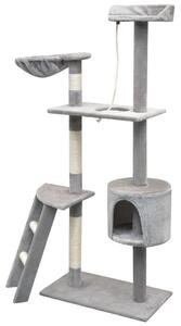 Škrabadlo pre mačky so sisalovými stĺpikmi, 150 cm, šedé