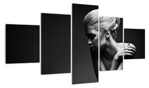 Čiernobiely obraz ženy (Obraz 125x70cm)