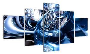 Modrý abstraktný obraz (Obraz 125x70cm)