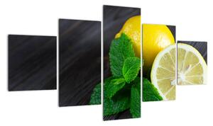 Obraz citrónu na stole (Obraz 125x70cm)
