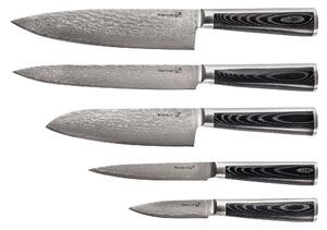 Sada nožov G21 Damascus Premium v bambusovom bloku 5 ks + brúsny kameň