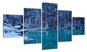 Obraz zimného jazera (Obraz 125x70cm)