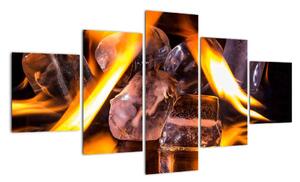 Obraz ľadových kociek v ohni (Obraz 125x70cm)