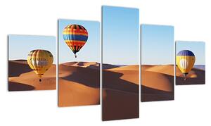 Obraz - teplovzdušné balóny v púšti (Obraz 125x70cm)