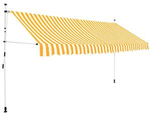 Ručne zaťahovacia markíza 350 cm, oranžovo biele pásiky