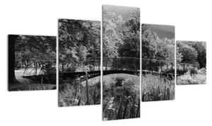 Čiernobiely most - obraz (Obraz 125x70cm)