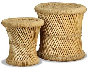 Stoličky 2 ks, bambus a juta