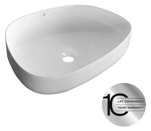 Laveo Laveo, asymetrické umývadlo na dosku 480x360x130 mm, biela lesklá, LAV-VUA_6248