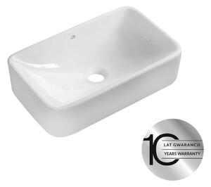 Laveo Kvadrato, umývadlo na dosku 485x295x125 mm, biela lesklá, LAV-VUK_6249