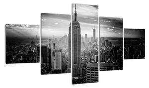 Čiernobiely obraz mesta - New York (Obraz 125x70cm)
