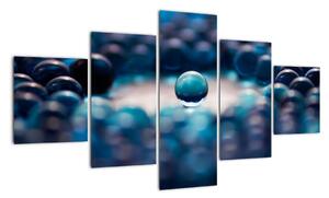 Obraz modré sklenené guľôčky (Obraz 125x70cm)