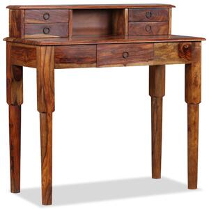 Písací stôl zo sheesamového dreva s 5 zásuvkami, 90x40x90 cm