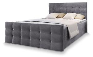 Čalúnená boxspring manželská posteľ Vamon 160x200 - sivá