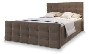 Čalúnená boxspring manželská posteľ Vamon 180x200 - hnedá