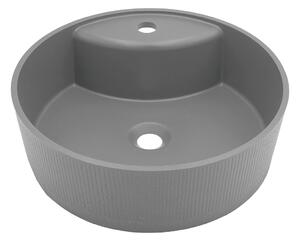 Laveo Cliff, granitové umývadlo na dosku 430x430x142 mm, šedá, LAV-VGC1510T