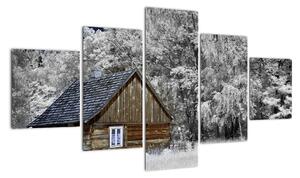 Chaloupka v zime, obrazy (Obraz 125x70cm)