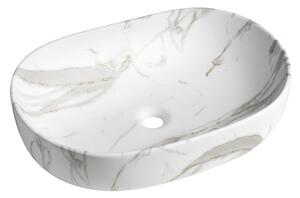 Sapho Sapho, CALEO keramické umývadlo na dosku 60x42cm, bianco carrara, CA590BC