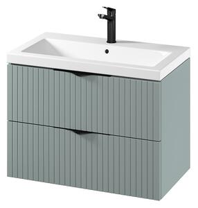 Cersanit Tirso, závesná umývadlová skrinka 794x447x572 mm + keramické umývadlo, zelená matná, S801-540