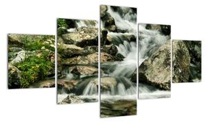 Horský vodopád - obraz (Obraz 125x70cm)