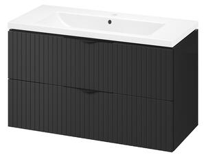Cersanit Tirso, závesná umývadlová skrinka 994x447x572 mm + keramické umývadlo, čierna matná, S801-588