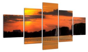 Západ slnka na vode - obraz na stenu (Obraz 125x70cm)
