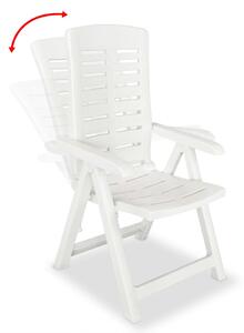 Sklápacie záhradné stoličky 4 ks, plast, biele