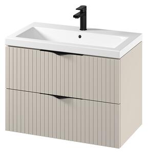 Cersanit Tirso, závesná umývadlová skrinka 794x447x572 mm + keramické umývadlo, béžová matná, S801-543