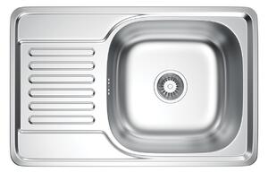 Erga HD, 1-komorový oceľový drez 660x420x160 mm, dekor hladký brúsený satén, ERG-MLS-HD6642