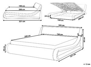 Platformová posteľ čierna eko koža s úložným priestorom EU king size 160 x 200 cm zaoblený dizajn