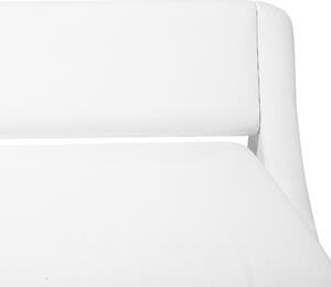 Platformová posteľ biela eko koža s úložným priestorom EU king size 160 x 200 cm zaoblený dizajn