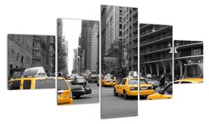 Žlté taxi - obraz (Obraz 125x70cm)