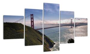 Golden Gate Bridge - moderné obrazy (Obraz 125x70cm)