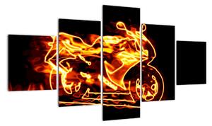 Horiace motorka - obraz (Obraz 125x70cm)