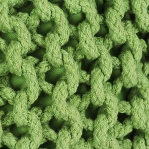 Ručne pletená bavlnená taburetka, 50x35 cm, zelená