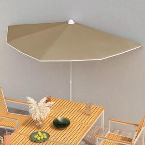 Maison Exclusive – polotieňový slnečník so stĺpom 180 x 90 cm, farba taupe