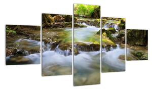 Rieka v lese - obraz (Obraz 125x70cm)
