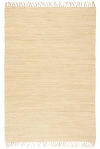 Ručne tkaný koberec Chindi, bavlna 160x230 cm, krémový