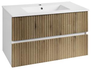 Aqualine Aqualine, PANEDA STRIP umývadlová skrinka 89,5x55x45,2cm, dub emporio, PN390