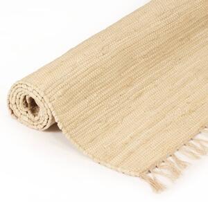 Ručne tkaný koberec Chindi, bavlna 160x230 cm, krémový