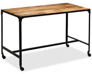 Jedálenský stôl, masívne mangovníkové drevo a oceľ, 120x60x76 cm
