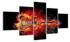 Horiace gitara - obraz (Obraz 125x70cm)