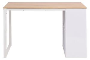 Písací stôl 120x60x75 cm, dubová a biela farba