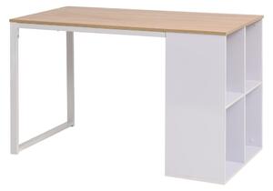 Písací stôl 120x60x75 cm, dubová a biela farba