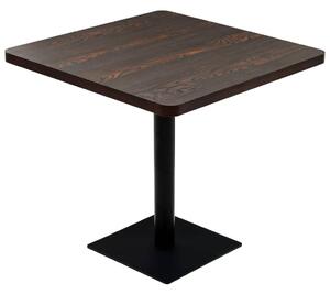 Bistro stolík, MDF a oceľ, štvorcový, 80x80x75 cm, tmavý popolový