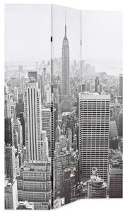 Skladací paraván 120x170 cm, potlač New Yorku, čierno biela