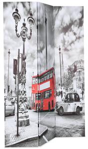 Skladací paraván, 120x170 cm, potlač Londýna, čierno-biely