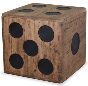 Úložný box, mindi drevo, 40x40x40 cm, kockový dizajn