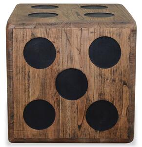 Úložný box, mindi drevo, 40x40x40 cm, kockový dizajn