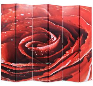 Skladací paraván 228x170 cm, potlač červenej ruže