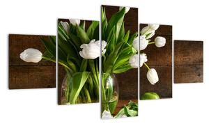 Váza s tulipány - obraz (Obraz 125x70cm)